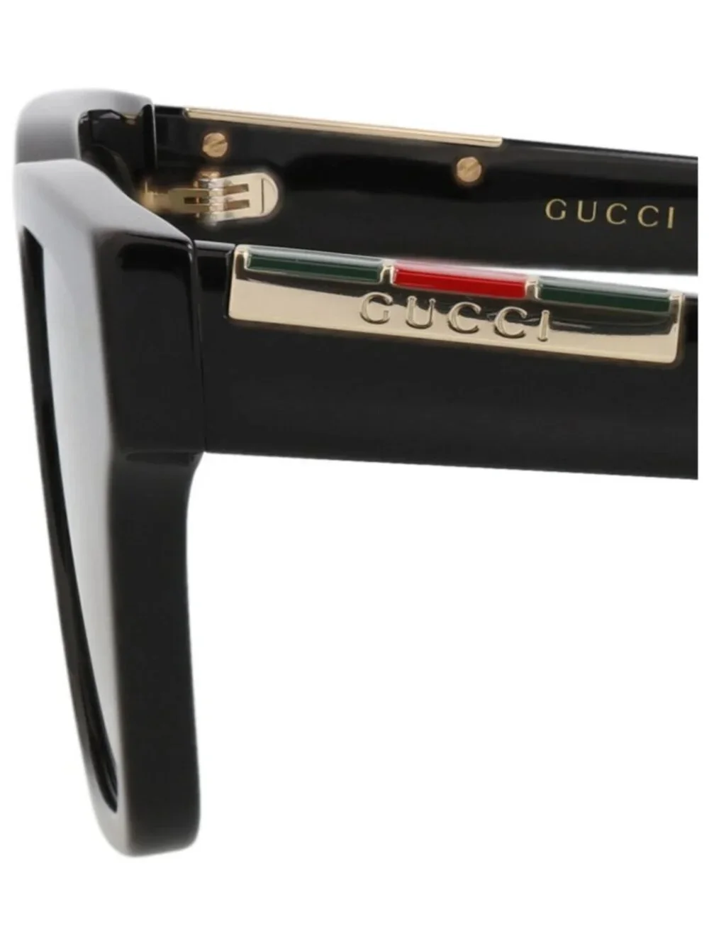 New Gucci Women's Sunglasses Square Rectangle Recycled Acetate Frame Mens Black